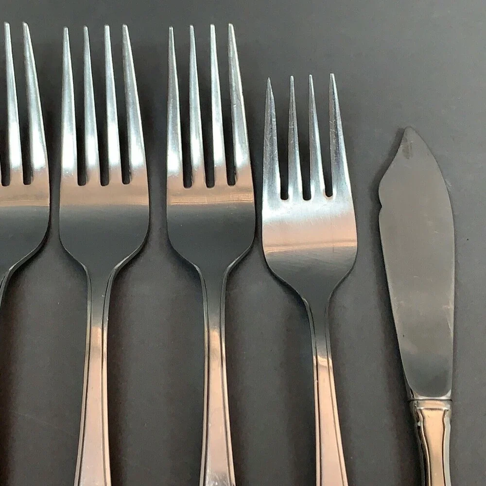 Ginkgo Caprice Stainless Steel Knives Forks Lot of 7 Japan